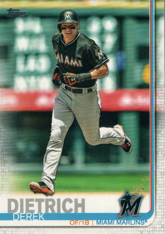 #65 Derek Dietrich Miami Marlins 2019 Topps Series 1 Baseball Card