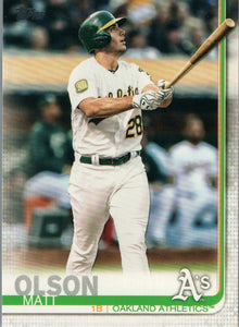 #289 Matt Olson Oakland Athletics 2019 Topps Series 1 Baseball Card