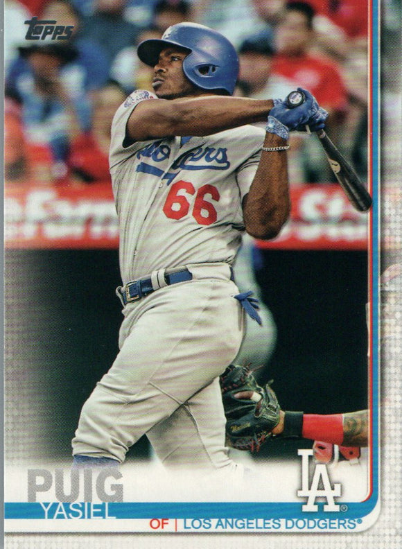 #162 Yasiel Puig Los Angeles Dodgers 2019 Topps Series 1 Baseball Card