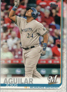 #287 Jesus Aguilar Milwaukee Brewers 2019 Topps Series 1 Baseball Card