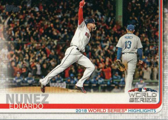 #3 Eduardo Nunez 2018 World Series Highlights Boston Red Sox 2019 Series 1 Topps Baseball