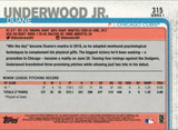 #315 Duane Underwood Jr Chicago Cubs Rookie Card 2019 Series 1 Topps Baseball
