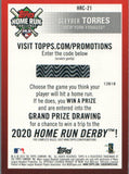 HRC-21 Gleyber Torres Home Run Challenge New York Yankees 2019 Topps Series 1 Baseball Card