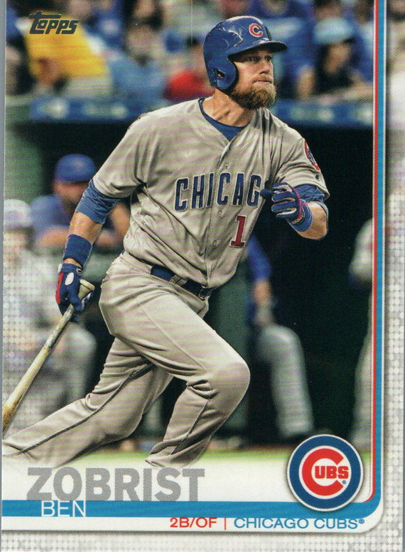 #9 Ben Zobrist Chicago Cubs 2019 Topps Series 1 Baseball Card
