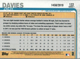 #122 Zach Davies 1450/2019 Gold Milwaukee Brewers 2019 Topps Series 1 Baseball Card