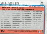 #295 All Smiles Pujols Holds Betts at First Boston Red Sox 2019 Topps Series 1 Baseball Card