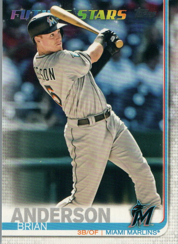 #212 Brian Anderson Future Stars Miami Marlins 2019 Topps Series 1 Baseball Card