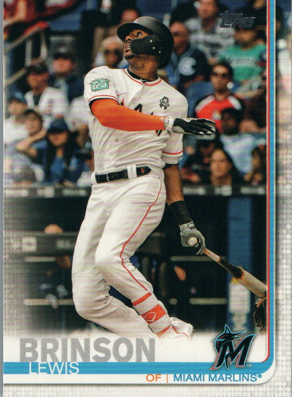 #296 Lewis Brinson Miami Marlins 2019 Topps Series 1 Baseball Card