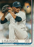 #243 Jonathan Loaisiga Rookie Card New York Yankees 2019 Topps Series 1 Baseball Card