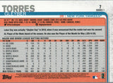 #7 Gleyber Torres Topps Trophy New York Yankees 2019 Topps Series 1 Baseball Card