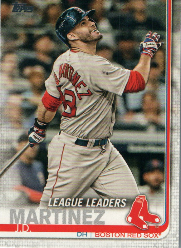 #23 JD Martinez League Leaders Boston Red Sox 2019 Topps Series 1 Baseball Card