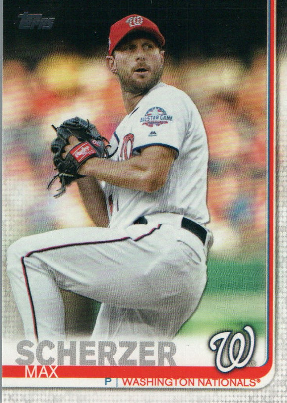 #344 Max Scherzer Washington Nationals 2019 Topps Series 1 Baseball Card