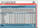 #344 Max Scherzer Washington Nationals 2019 Topps Series 1 Baseball Card