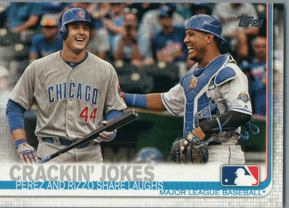#12 Crackin Jokes Perez and Rizzo Share Laughs Kansas City Royals 2019 Topps Series 1 Baseball Card