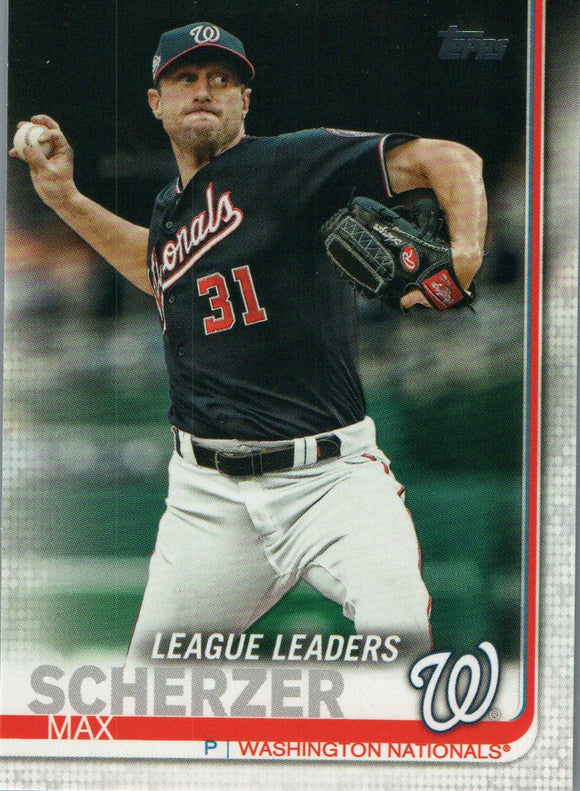 #6 Max Scherzer Washington Nationals 2019 Topps Series 1 Baseball Card