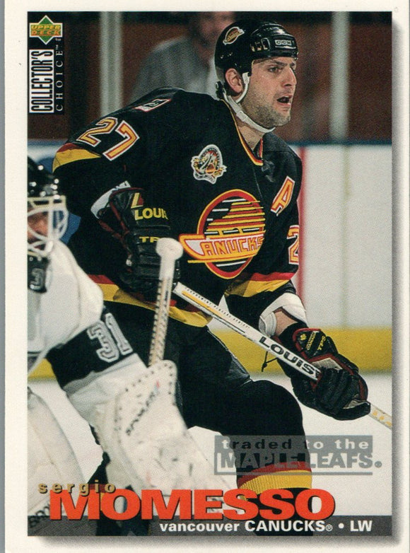 #99 Sergio Momesso Vancouver Canucks 1995 96 Upper Deck Choice Hockey Card