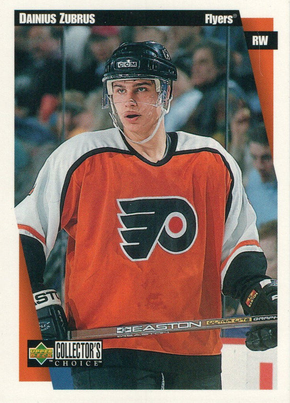 #187 Dainius Zubrus Philadelphia Flyers 1997 98 Upper Deck Choice Hockey Card