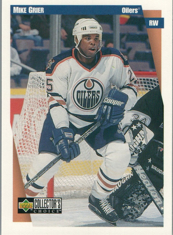 #88 Mike Grier Edmonton Oilers 1997 98 Upper Deck Choice Hockey Card