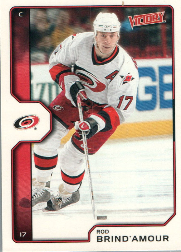 #39 Rod Brind Amour Carolina Hurricanes 2002 03 Upper Deck Victory Hockey Card