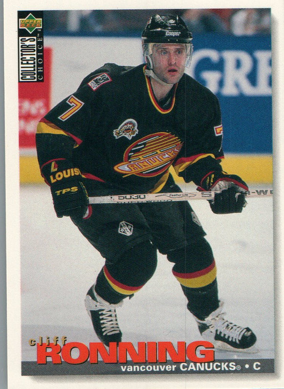 #17 Cliff Ronning Vancouver Canucks 1995 96 Upper Deck Choice Hockey Card