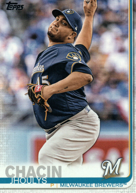#642 Jhoulys Chacin Milwaukee Brewers 2019 Topps Series 2 Baseball Card