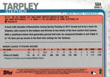 #504 Stephen Tarpley Rookie New York Yankees 2019 Topps Series 2 Baseball Card