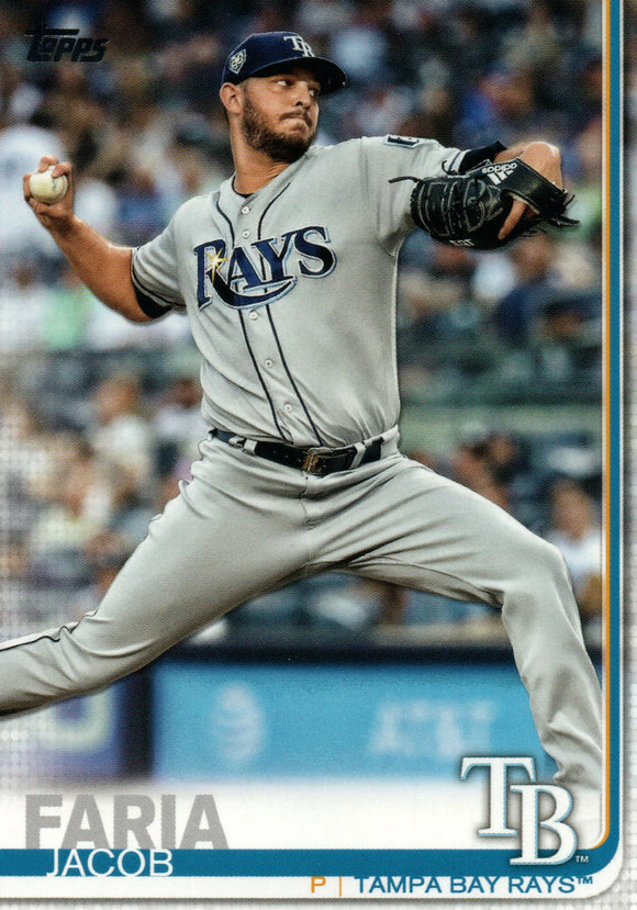 #656 Jacob Faria Tampa Bay Rays 2019 Topps Series 2 Baseball Card