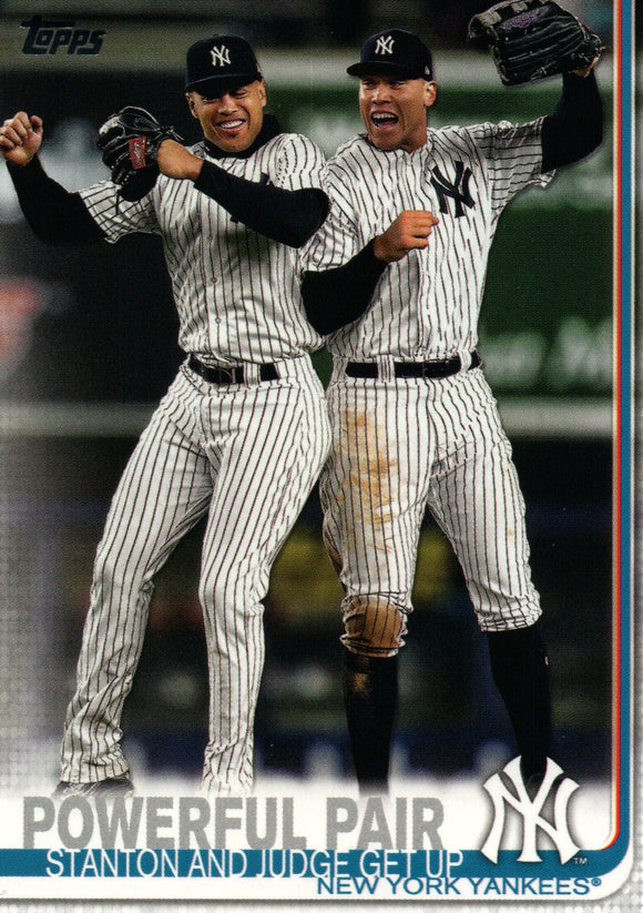 #444 Powerful Pair Stanton and Judge New York Yankees 2019 Topps Series 2 Baseball Card