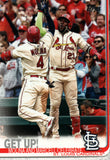 #536 Get Up Molina and Marcell Celebrate St Louis Cardinals 2019 Topps Series 2 Baseball Card