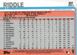 #607 J.T. Riddle Miami Marlins  2019 Topps Series 2 Baseball Card