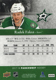 #76 Radek Faksa Dallas Stars 2017-18 Parkhurst Hockey Card