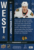 W-7 Jonathan Toews West Chicago Blackhawks 2017-18 Parkhurst Hockey Card