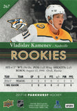 #267 Vladislav Kamenev Rookie Nashville Predators 2017-18 Parkhurst Hockey Card