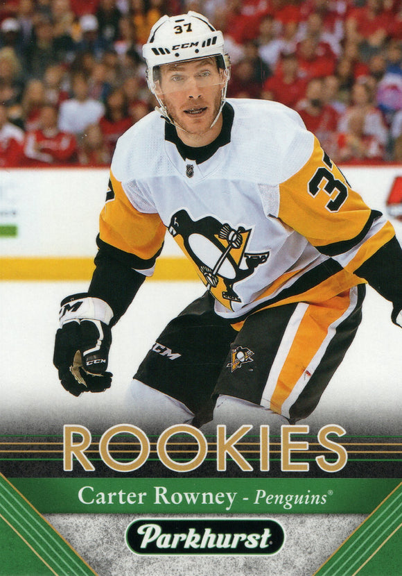 #281 Carter Rowney Rookie Pittsburgh Penguins 2017-18 Parkhurst Hockey Card