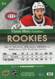 #294 Victor Mete Rookie Montreal Canadiens 2017-18 Parkhurst Hockey Card