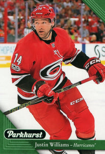 #44 Justin Williams Carolina Hurricanes 2017-18 Parkhurst Hockey Card