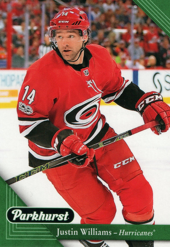 #44 Justin Williams Carolina Hurricanes 2017-18 Parkhurst Hockey Card