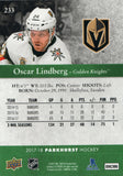#233 Oscar Lindberg Vegas Golden Knights 2017-18 Parkhurst Hockey Card