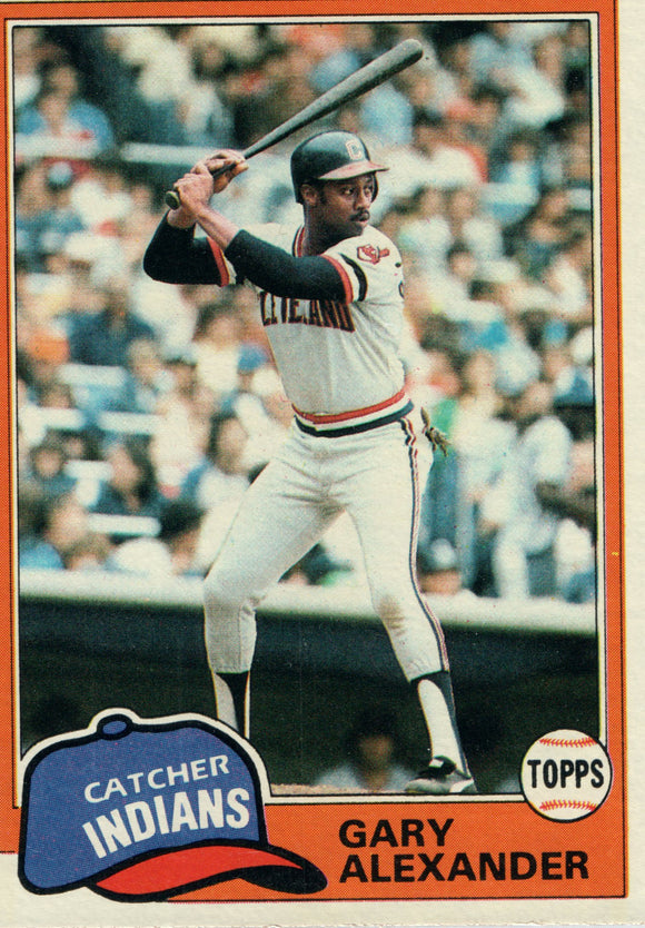 #416 Gary Alexander Cleveland Indians 1981 Topps Baseball Card DAL