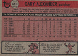 #416 Gary Alexander Cleveland Indians 1981 Topps Baseball Card DAL