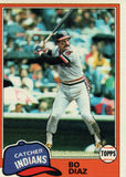 #362 Bo Diaz Cleveland Indians 1981 Topps Baseball Card DAL