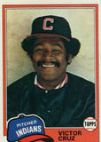#252 Victor Cruz Cleveland Indians 1981 Topps Baseball Card DAL
