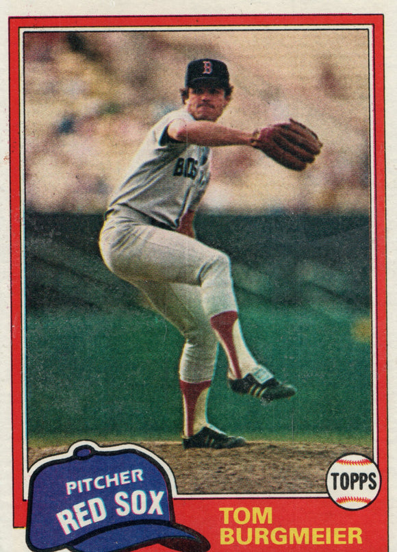 #320 Tom Burgmeier Boston Red Sox 1981 Topps Baseball Card DAL