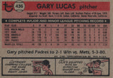 #436 Gary Lucas San Diego Padres 1981 Topps Baseball Card DAL