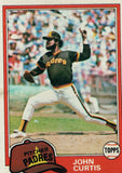 #531 John Curtis San Diego Padres 1981 Topps Baseball Card DAL