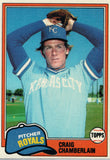 #274 Craig Chamberlain Kansas City Royals 1981 Topps Baseball Card DAL
