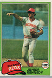 #447 Junior Kennedy Cincinnati Reds 1981 Topps Baseball Card DAL
