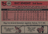 #325 Ray Knight Cincinnati Reds 1981 Topps Baseball Card DAL