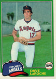 #529 Dave La Roche Los Angeles Angels 1981 Topps Baseball Card DAM