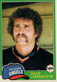 #391 Dave Lemanczyk Los Angeles Angels 1981 Topps Baseball Card DAM